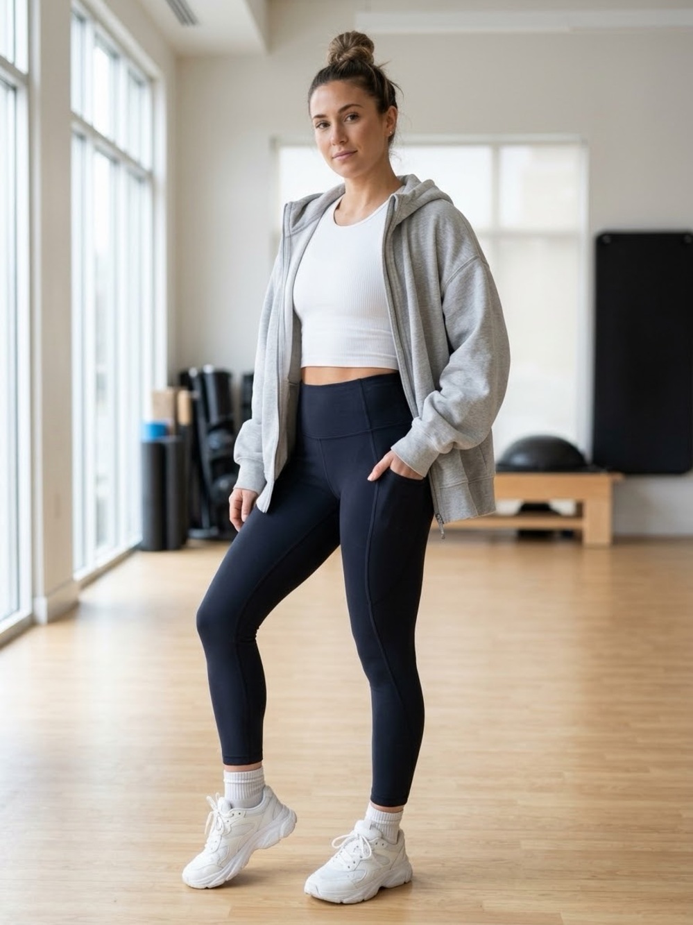 Lululemon Align High-Rise 7/8 Black Yoga Running Gym Leggings Pockets 6.